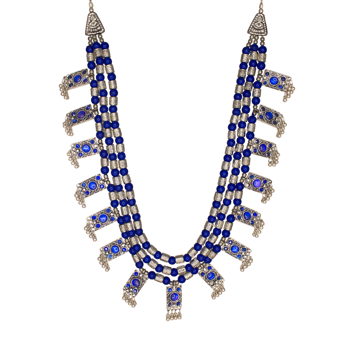Abhinn Silver Oxidised Handmade Multi-Layer Necklace For Women