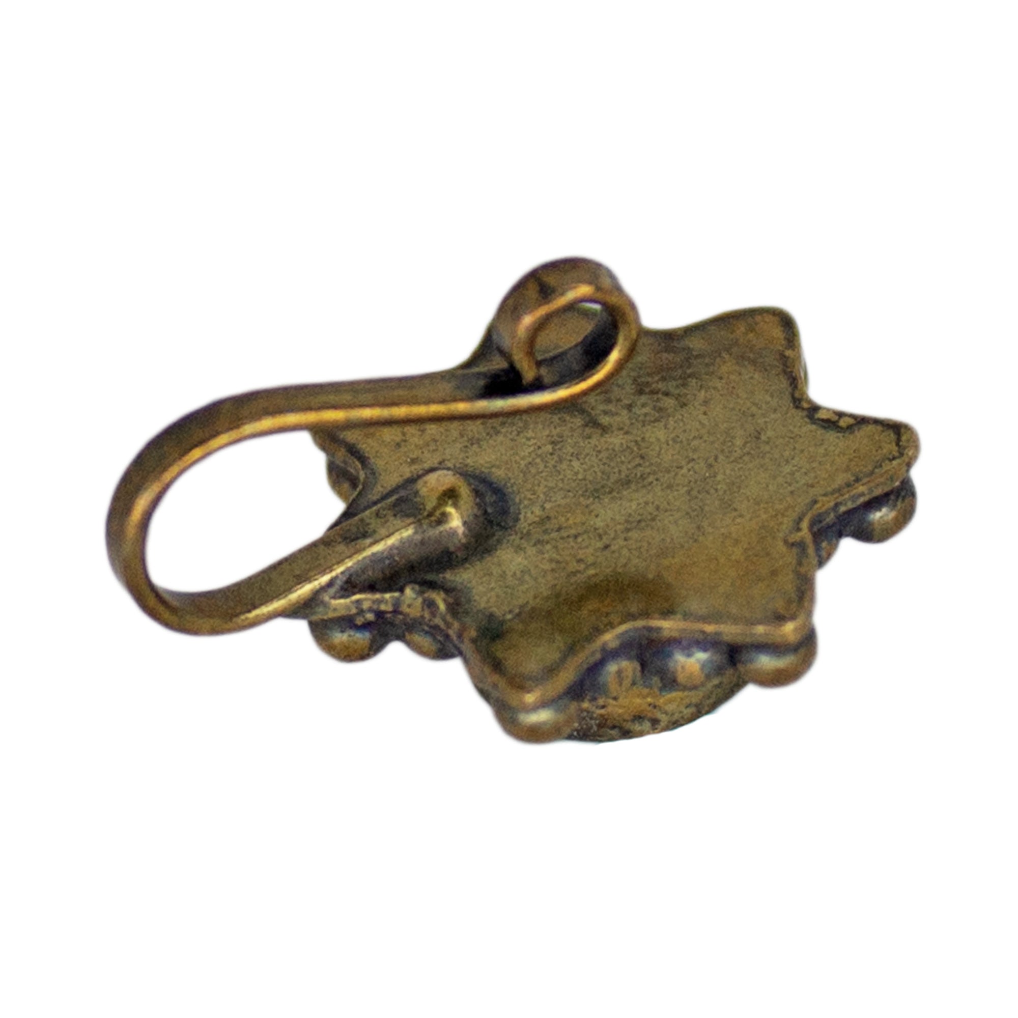 Abhinn Golden Oxidised white floral Non-Pierced Nose Pin For Women