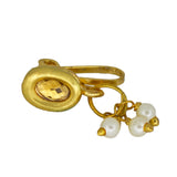 Abhinn Traditional Gold Plated Oval Shape Non-Pierced Nose Pin For Women