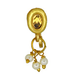 Abhinn Traditional Gold Plated Oval Shape Non-Pierced Nose Pin For Women
