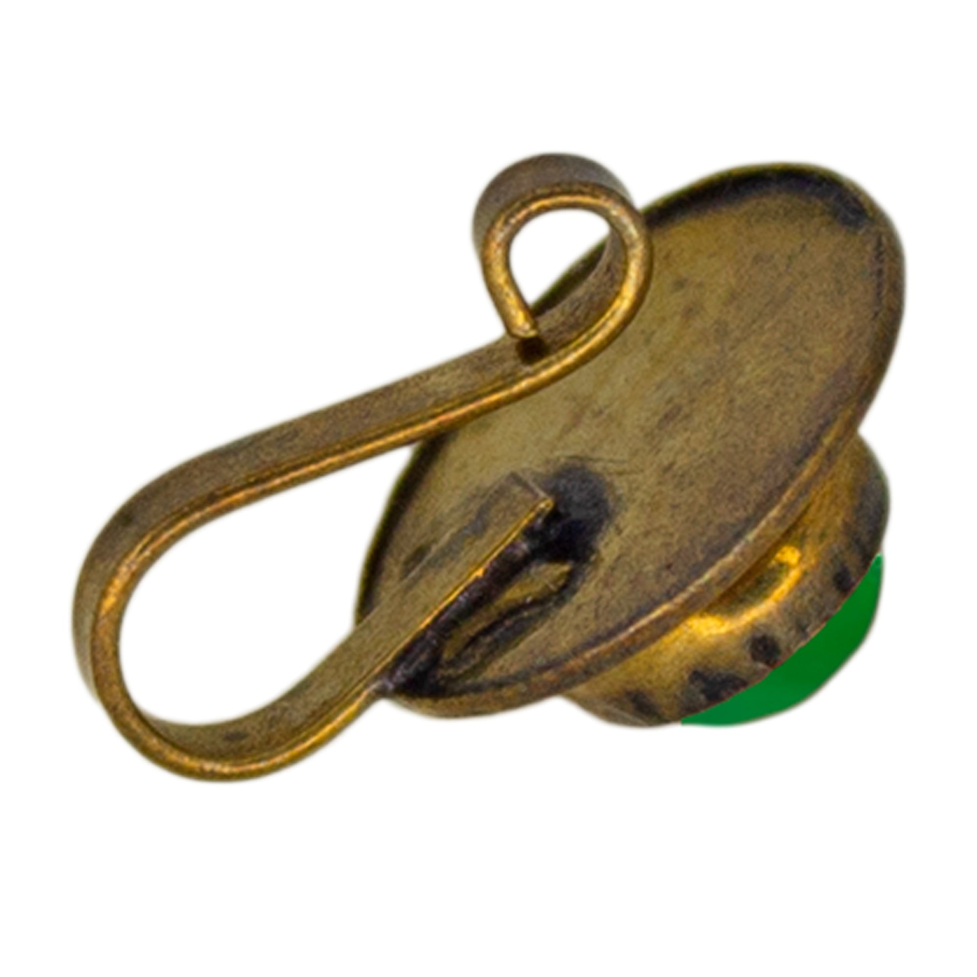 Abhinn Unique Golden Oxidised Round Green Pearl Non-Pierced Nose Pin For Women