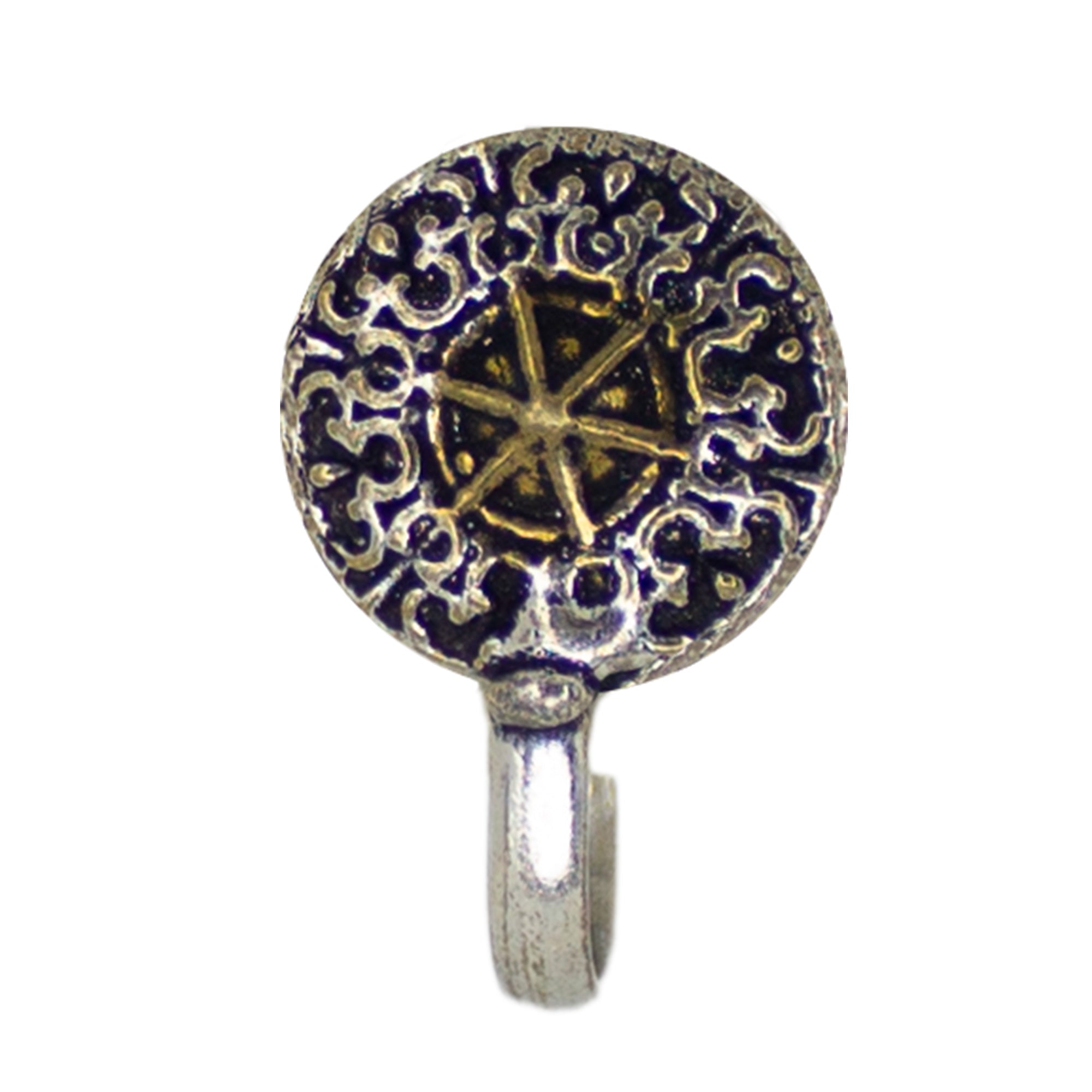 Abhinn Combo of 3 Classic Dual Tone Oxidised Non-Pierced Nose Pin For Women