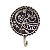 Abhinn Designer Silver Oxidised Peacock Design Non-Pierced Nose Pin For Women