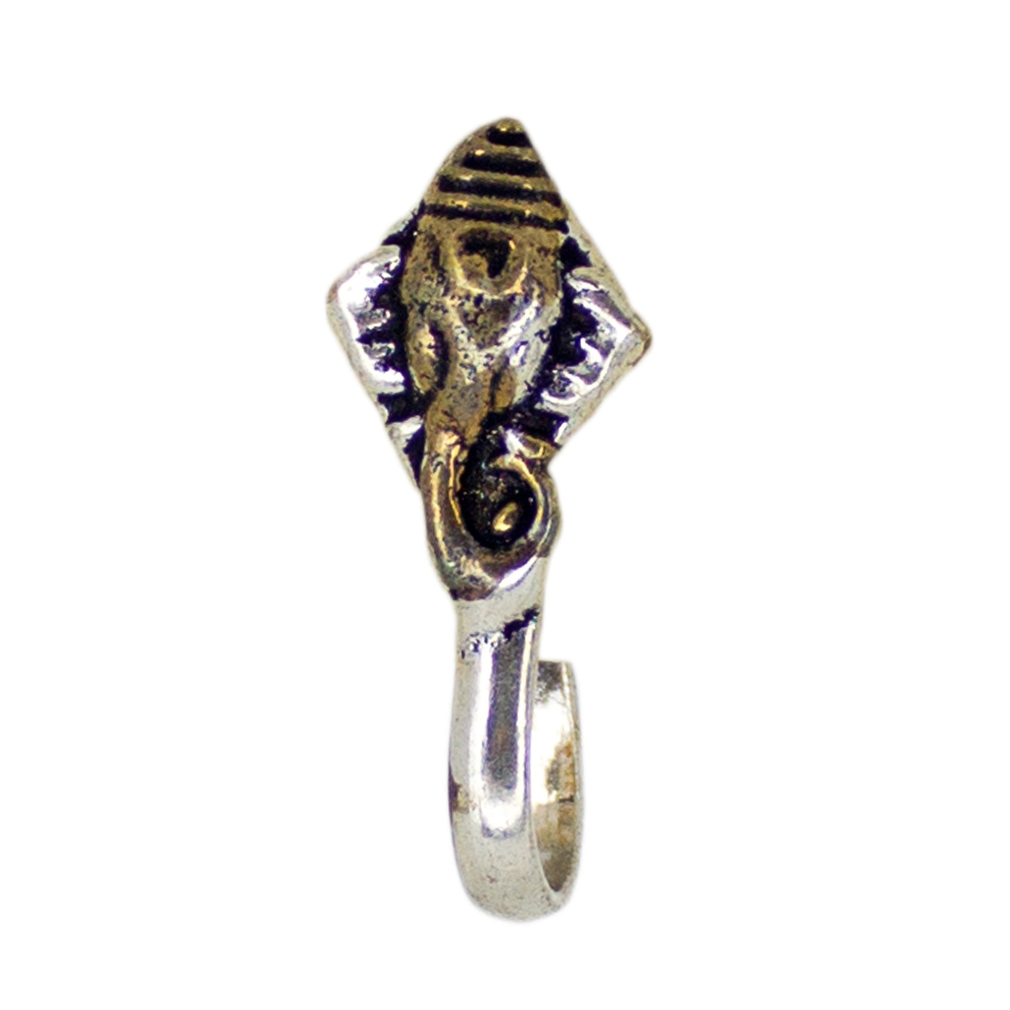 Abhinn Combo of 3 Oxidised Dual Tone Temple-Floral Design Non-Pierced Nose Pin For Women