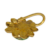 Abhinn Traditional Gold-Plated Floral Design With White Kundan Nose Pin For Women