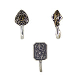 Abhinn Combo of 3 Trendy Dual Tone Oxidised Non-Pierced Nose Pin For Women