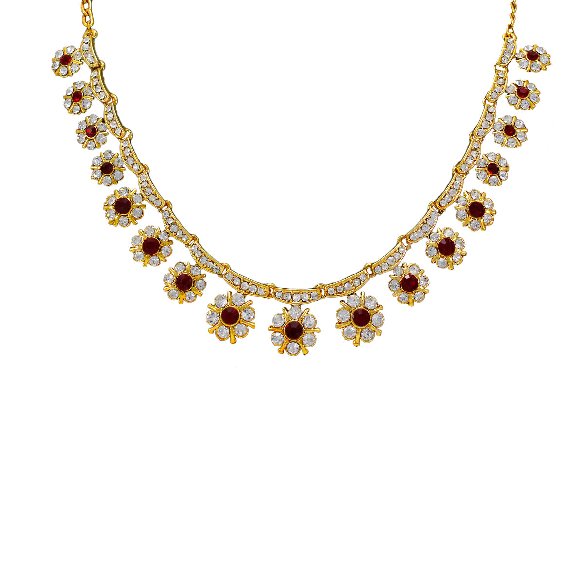 Latest Royal Designer Crystal Stone Necklace and Stud Earrings