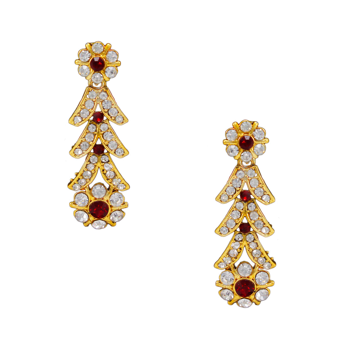 Latest Royal Designer Crystal Stone Necklace and Stud Earrings