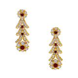 Latest Royal Designer Crystal Stone Necklace and Stud Earrings