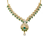 Royal Designer Necklace and Earrings with White Crystal Stones