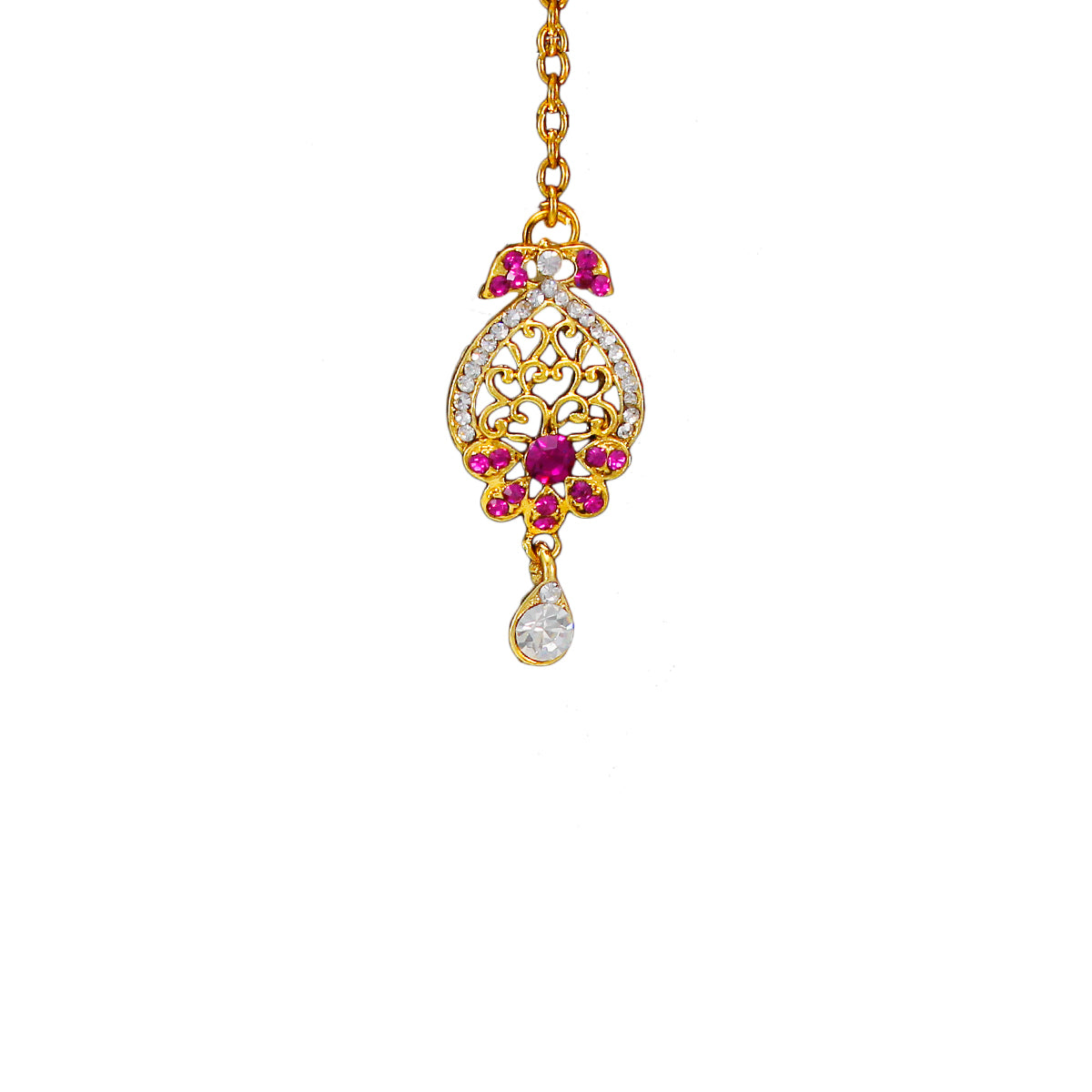 Abhinn Royal Gold Plated Designer Kundan Pink Petal Design Necklace Set For Women