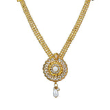 Royal Rani Har Design Necklace and Jhumka Earrings with White Stone