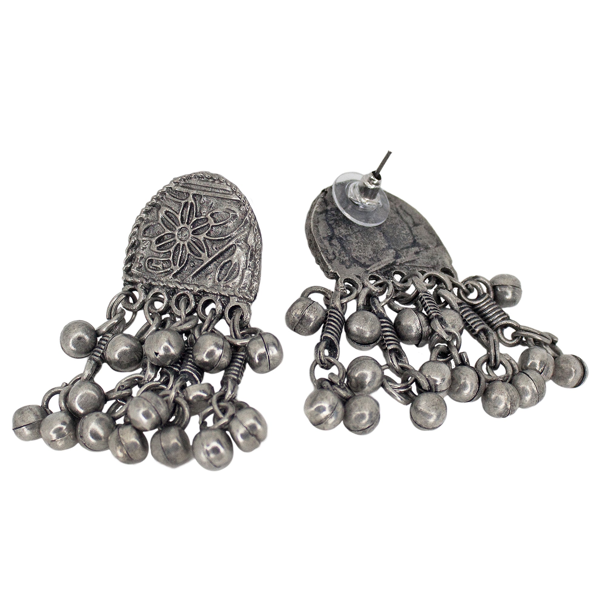 Abhinn Trendy Oxidised Antique Finish Floral Design Choker Set For Women