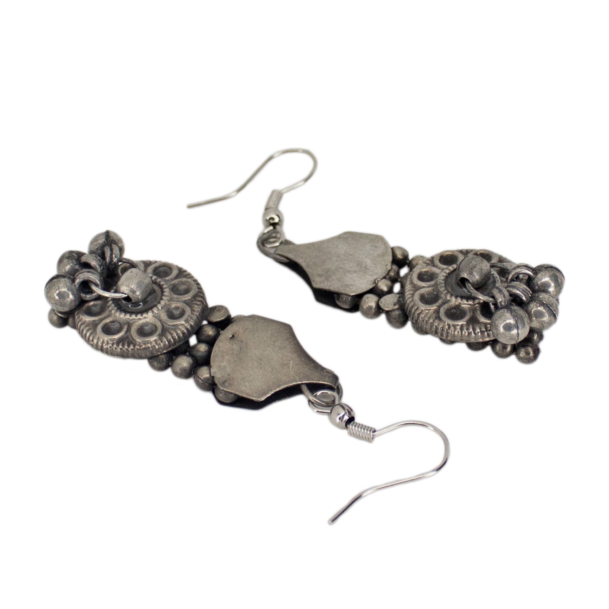Abhinn Trendy Oxidised Antique Finish Floral Design With Hanging Beads Choker Set For Women