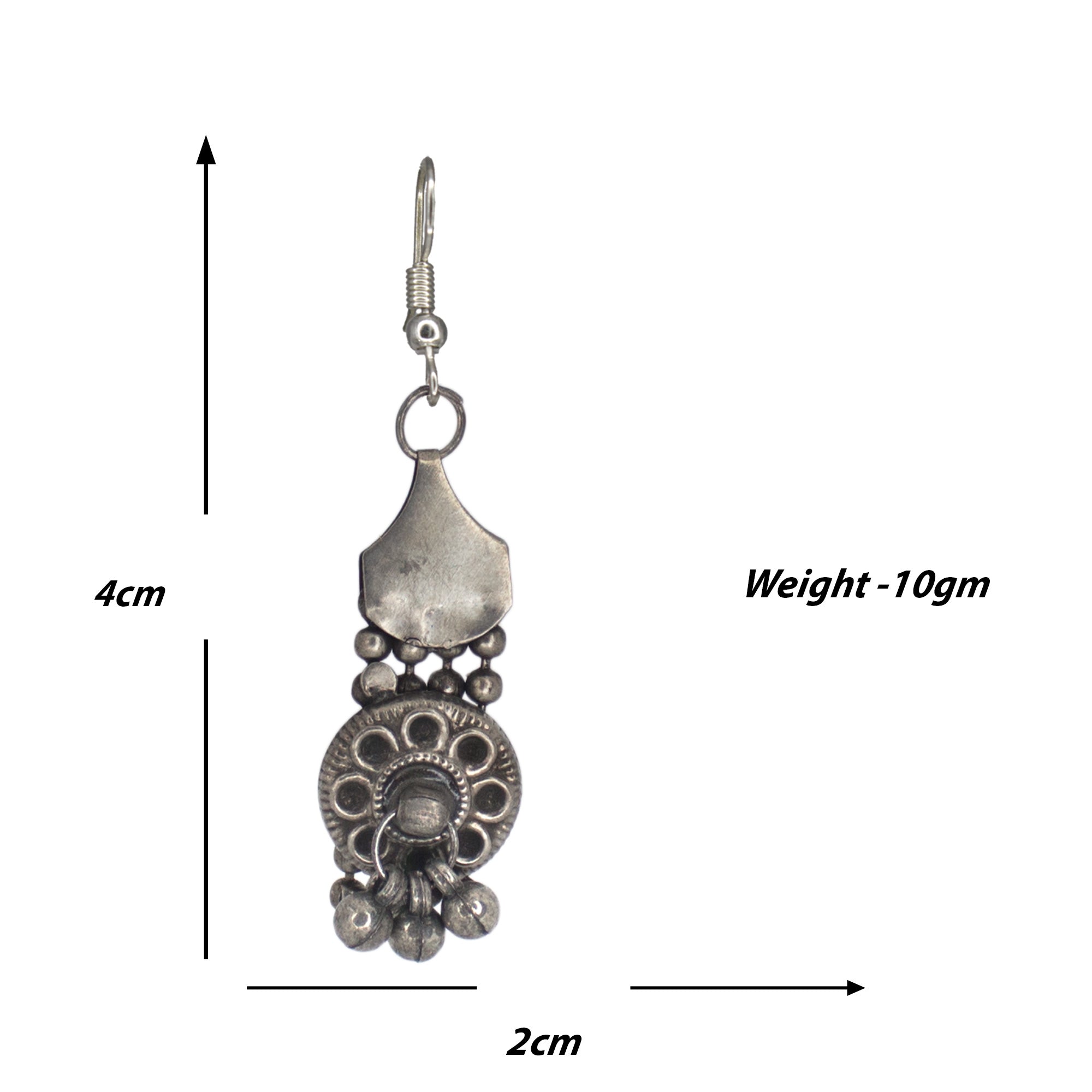 Abhinn Oxidised Silver Floral Design With Hanging Ghungroo Choker Set For Women