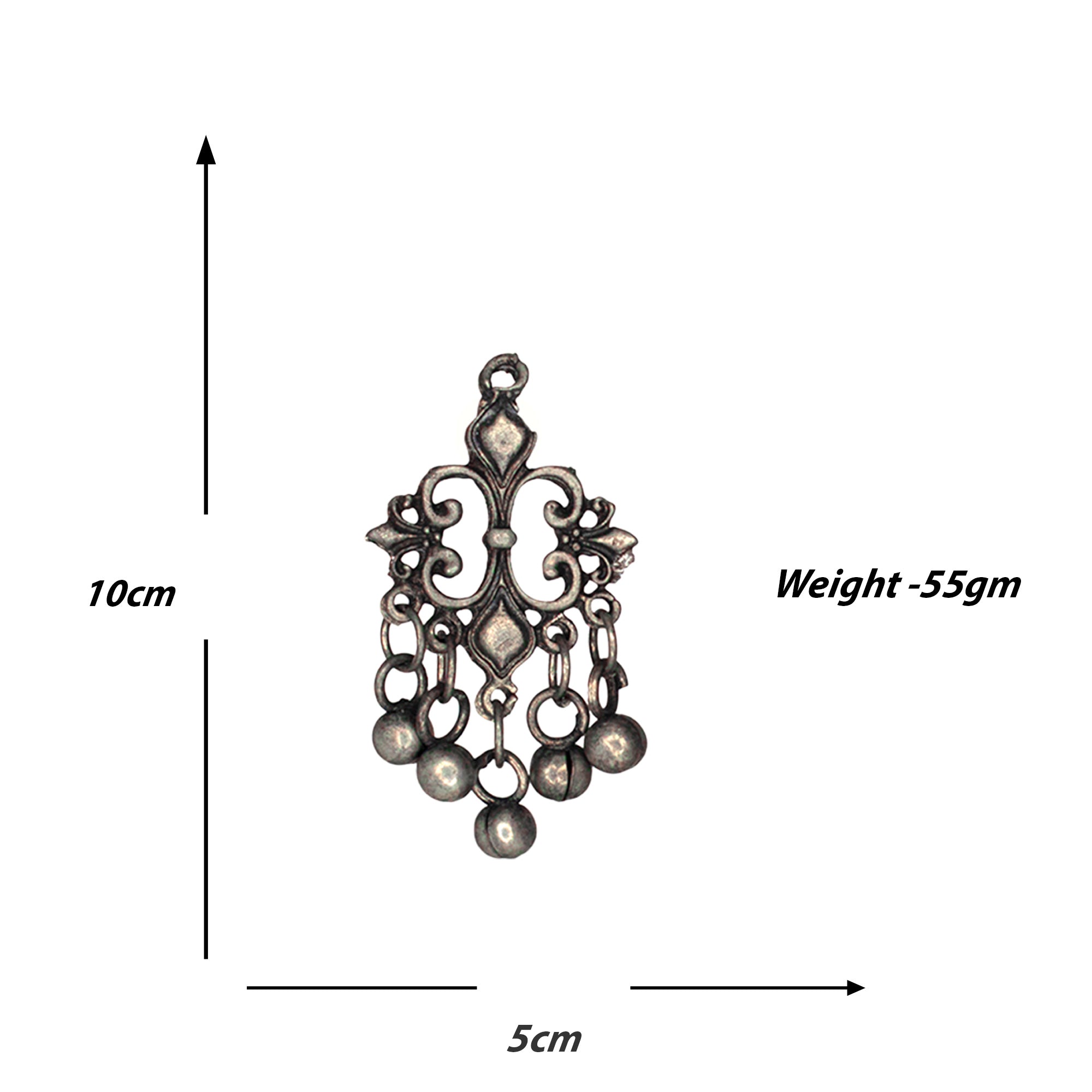 Abhinn Silver Oxidised Pigeon Cage Design Necklace Set For Women