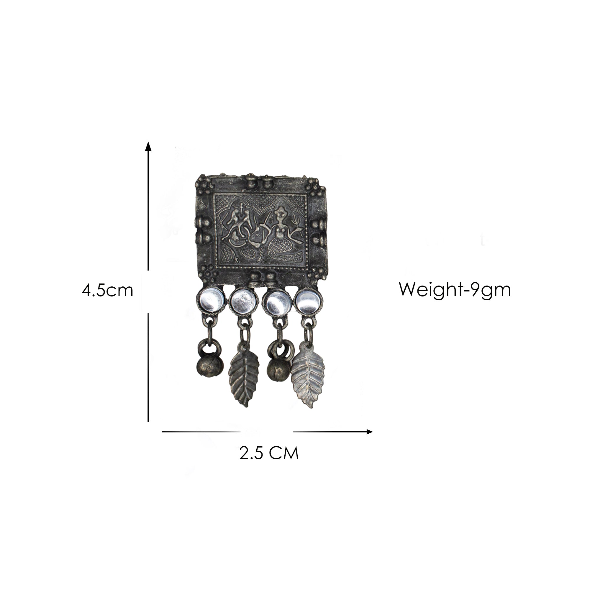 Abhinn Silver Oxidised Laxmi Ganesha Temple Design Necklace Set With white For Women