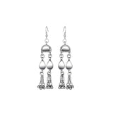 Abhinn Silver Oxidised Tribal Design Mirror Work Necklace Set For Women 