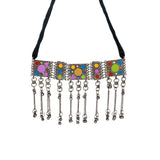 Abhinn Afghani Black Polished Tribal Multi Color Choker Set For Women