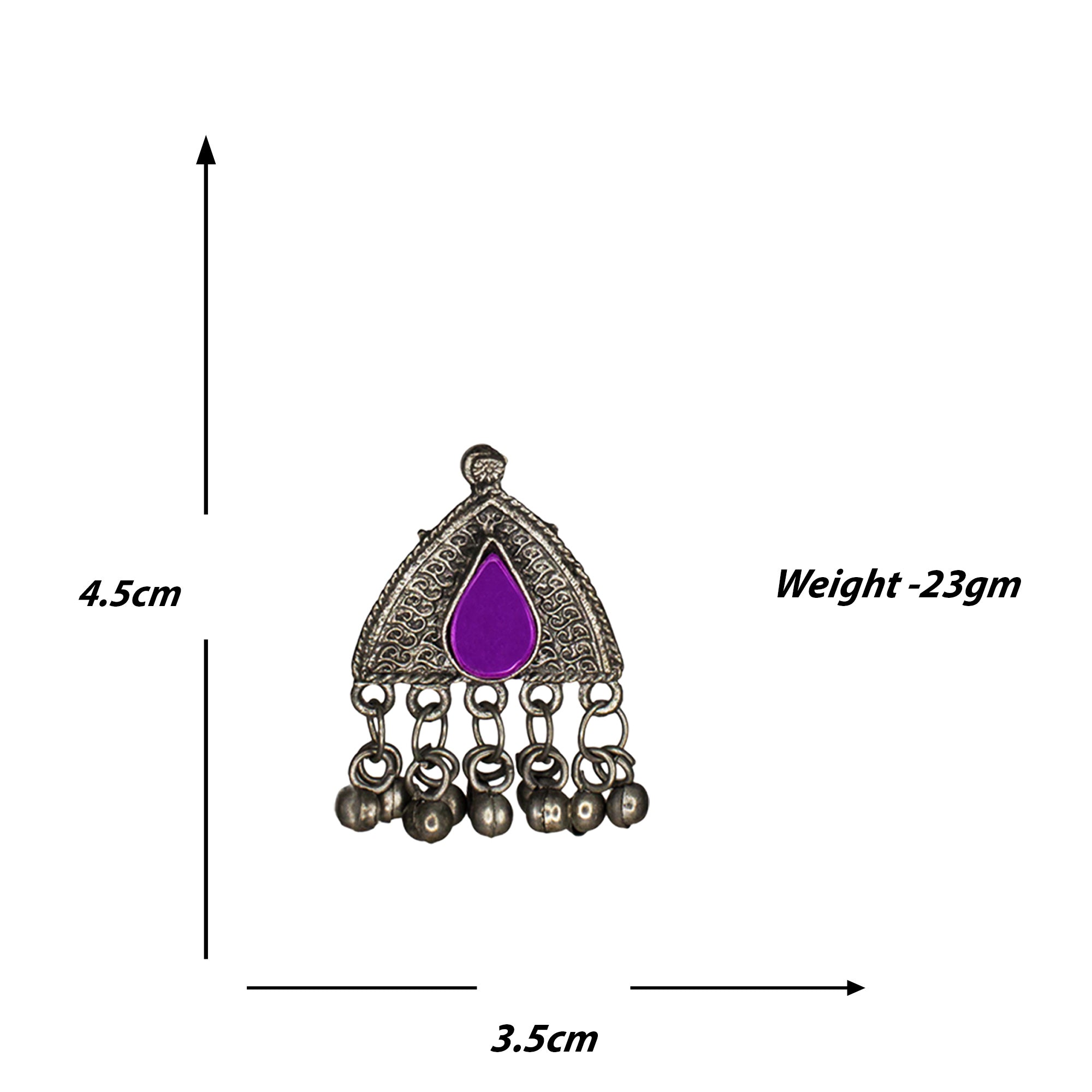 Abhinn Afghani Silver Oxidised Multi Colour Temple Design Necklace Set For Women