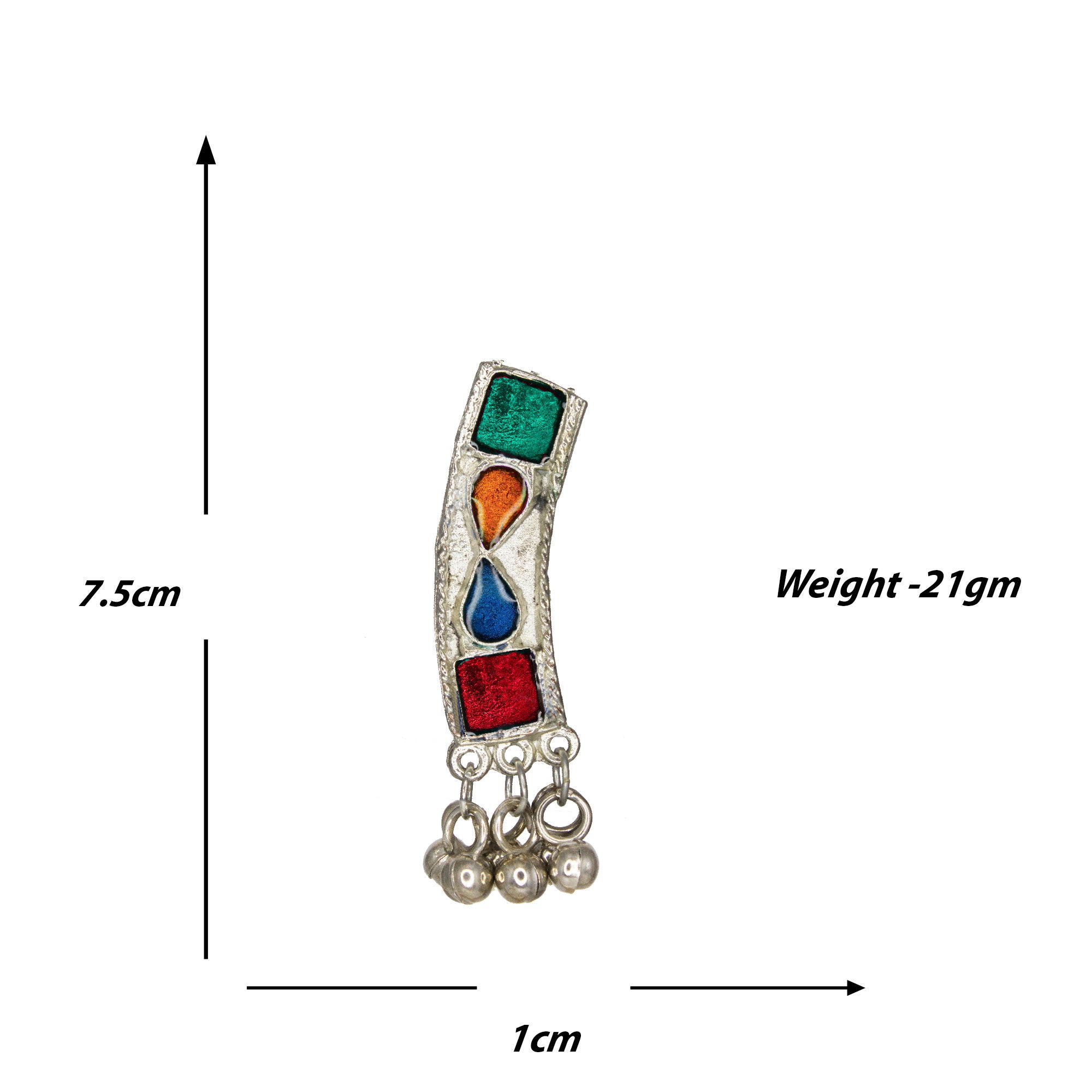 Abhinn Silver Oxidised Necklace Set Multi Color Meenakari For Women