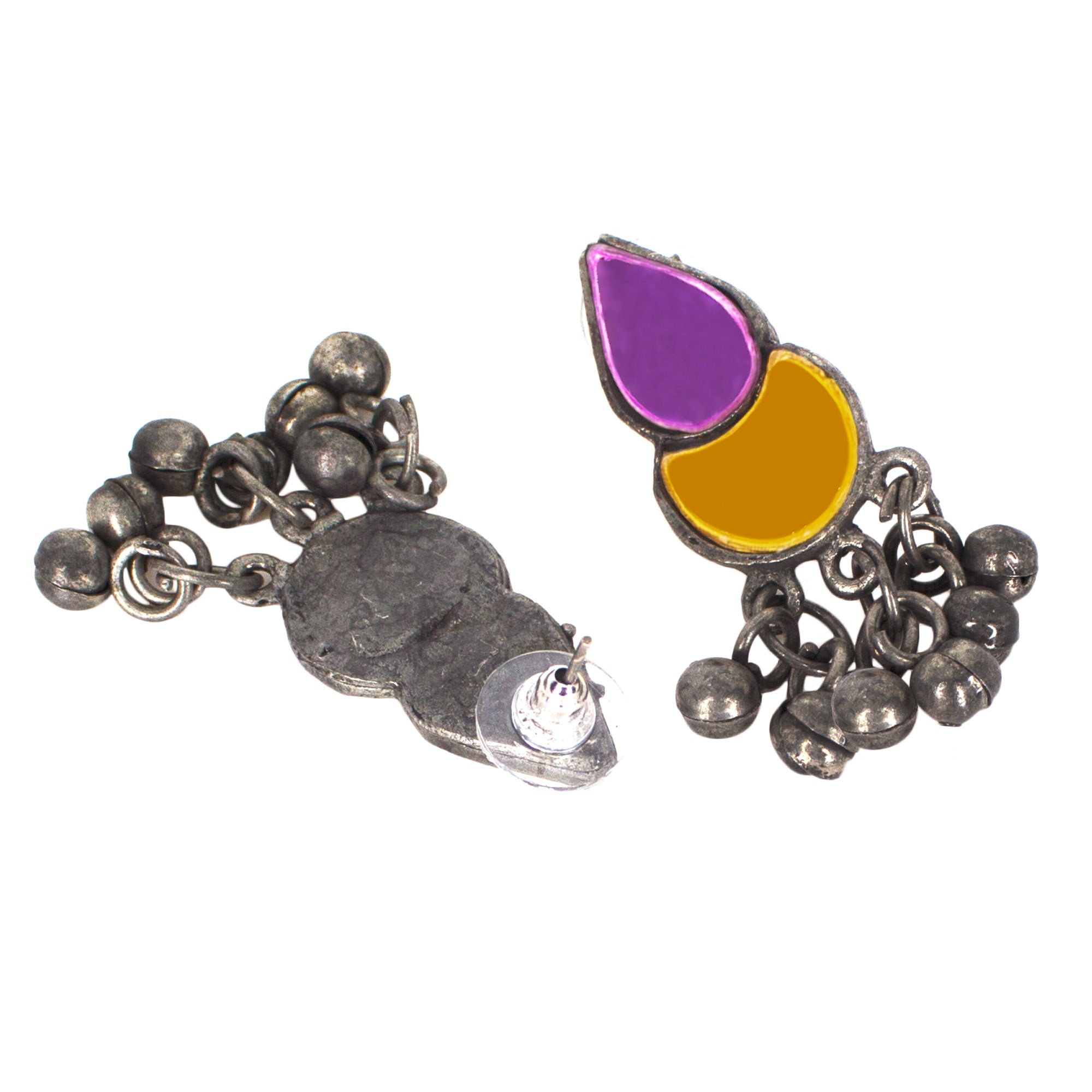 Abhinn Afghani Silver Oxidised Tribal Multi Color Choker Set For Women