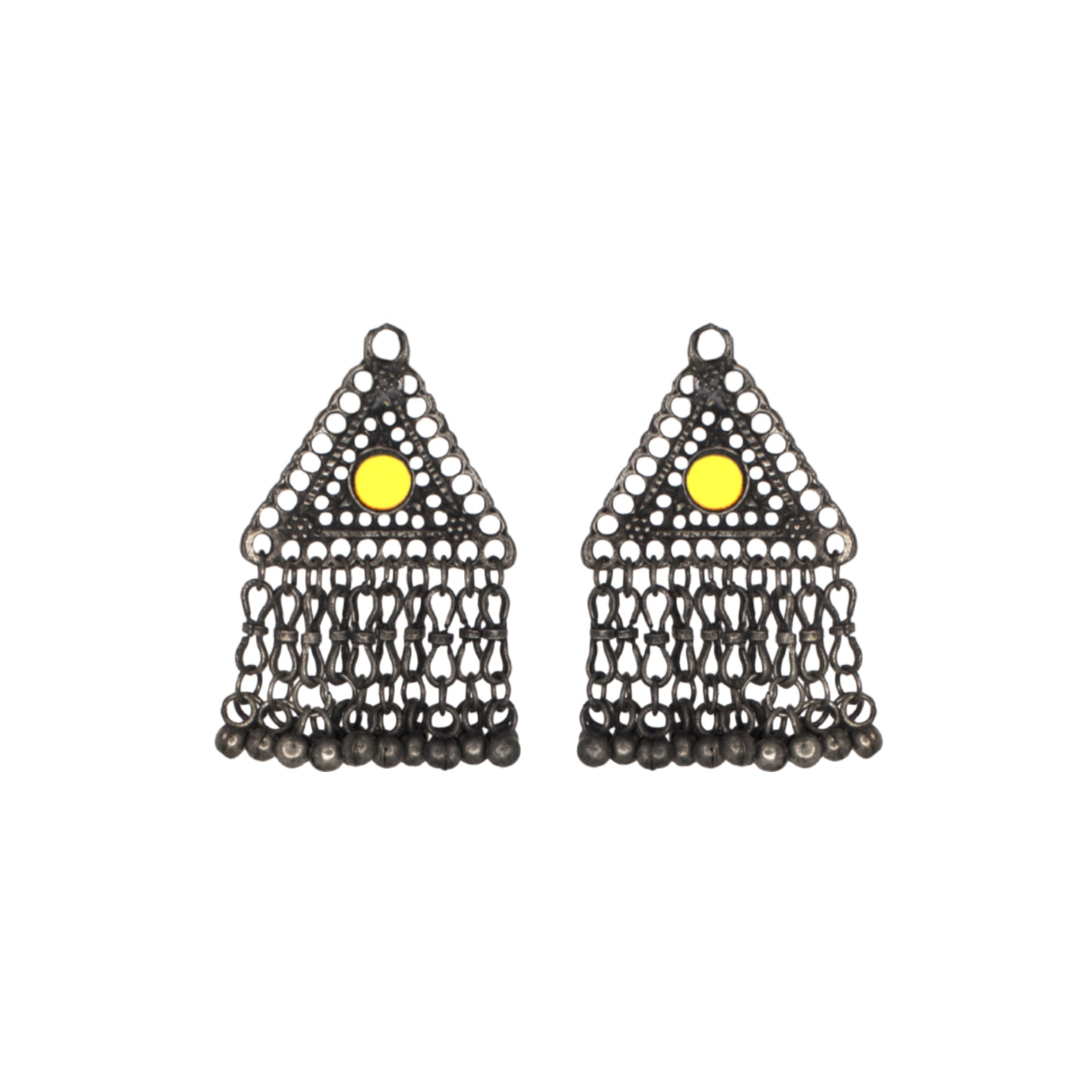Abhinn Afghani Black Polished Tribal Design Multi Colour Necklace Set For Women