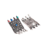 Abhinn Silver Oxidised Floral Design Multi Colour Necklace Set For Women
