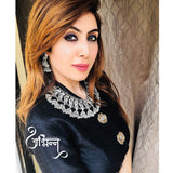 Abhinn Silver Oxidised Unique Parrot Design Necklace Set For Women