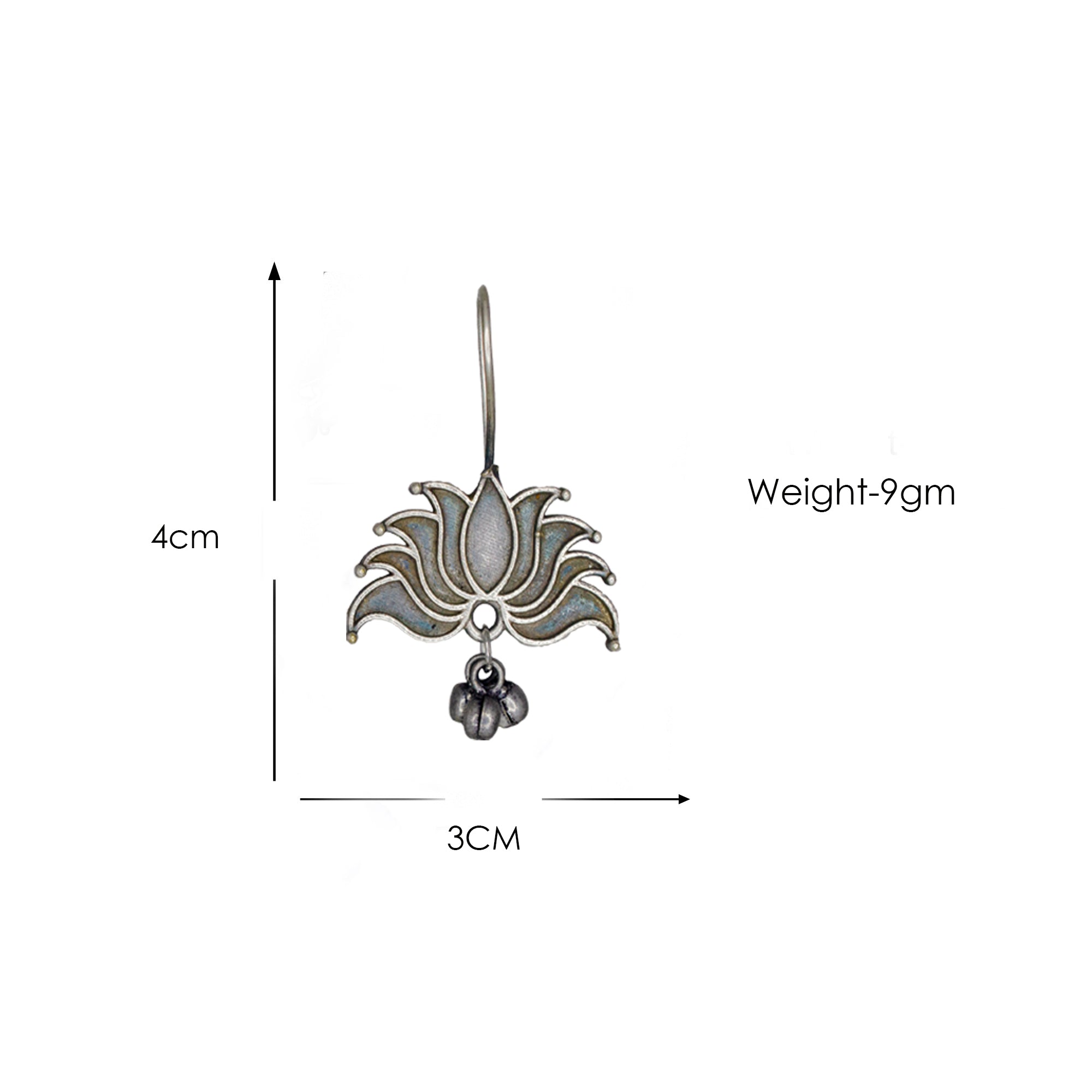Abhinn Silver Look Alike Lotus Design Necklace Set With Earrings For Women 