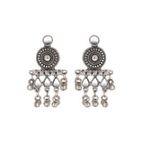 Abhinn Silver Oxidised Ethnic Design With Mirror Work Necklace Set For Women