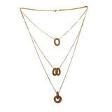 Beautiful Designer Triple Layered Golden Chain and Pendant With Golden Pearls