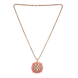 Beautiful Designer Pink  Pendant With Crsytal Stone Flowers