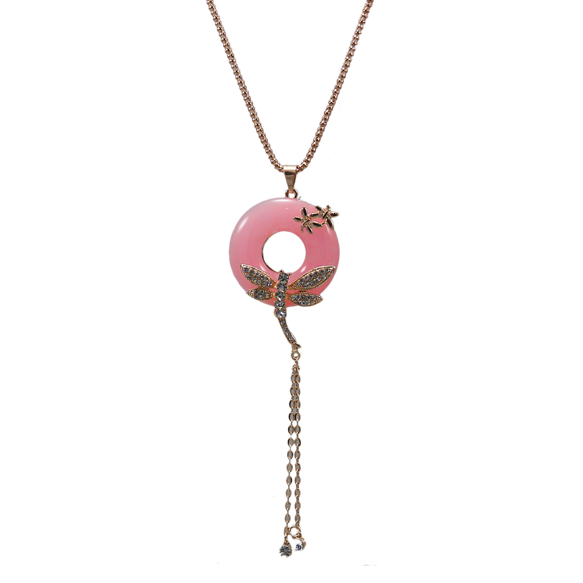 Beautiful Designer Golden Butterfly on Pink Pendant