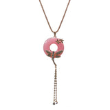 Beautiful Designer Golden Butterfly on Pink Pendant