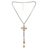 Beautiful Designer Flower Pendant With White Crystal Stones