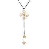 Beautiful Designer Flower Pendant With White Crystal Stones