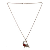 Latest Dolphin Pendant With Red and white White Crystal Stones