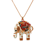 Beautiful Designer White Elephant Pendant with Multicolor Beads