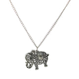 Beautiful Designer Silver Elephant Pendant with Floral Work