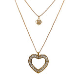 Latest White Heart Pendant with White Crystal Stones