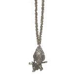 Abhinn Silver Oxidised Ethnic Morpankh Design Pendant For Women