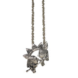 Abhinn Silver Oxidised Ethnic Radha-Krishna Pendant For Women