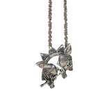 Abhinn Silver Oxidised Ethnic Radha-Krishna Pendant For Women