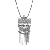 Abhinn Silver Oxidised Temple Design Pendant With Ghungroo For Girls