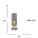 Afghani Silver Oxidised Tribal Design Multi Colour Pendant Set For Women