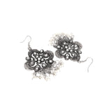 Abhinn Silver Oxidised Ethnic Floral Design Pendant Set For Women