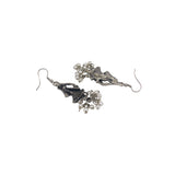 Abhinn Silver Oxidised Temple Design Pendant Set Engraved With Radha Krishna