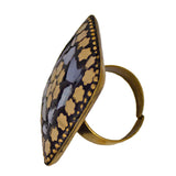 Abhinn Handmade Designer Tibetan Gold Plated Floral Adjustable Rings For Women