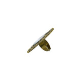 Abhinn Golden Oxidised Floral Design Mirror Ring For Women 